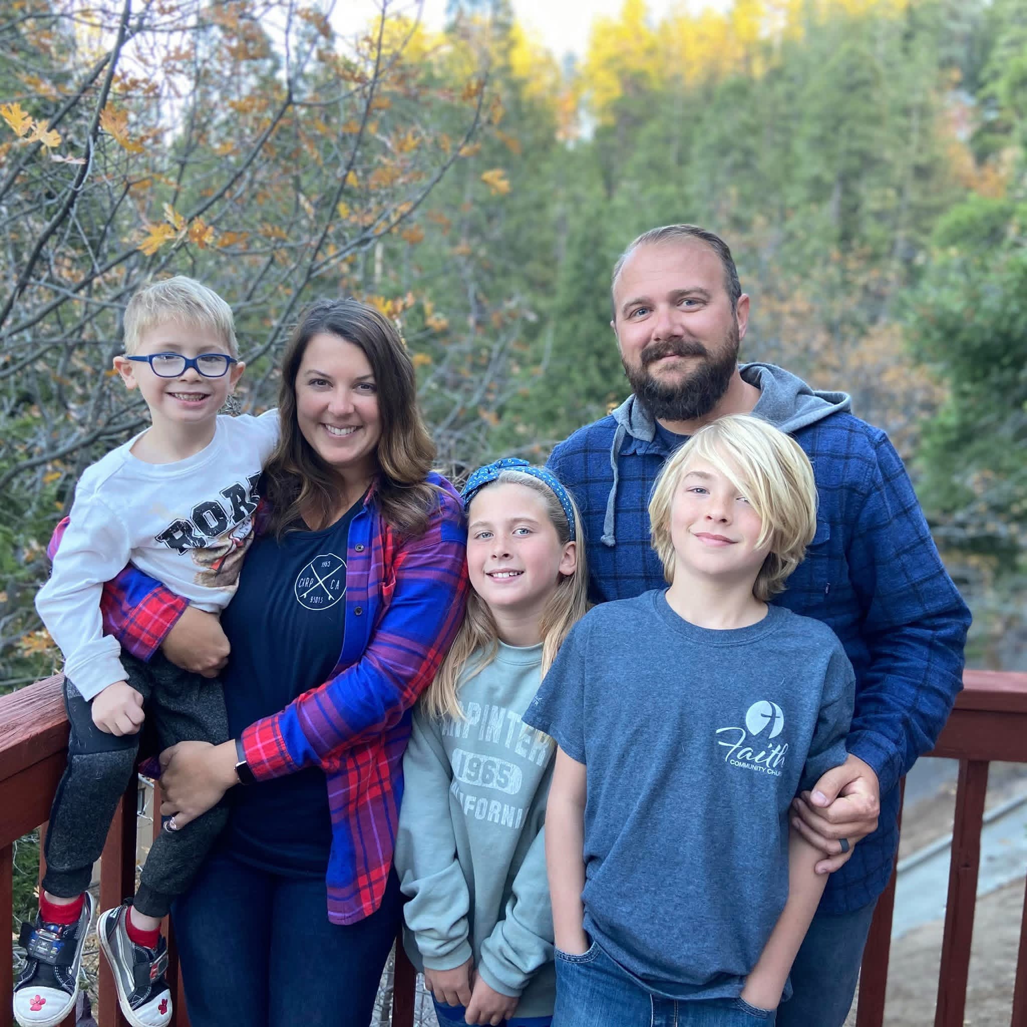 Kurt with his wife and children